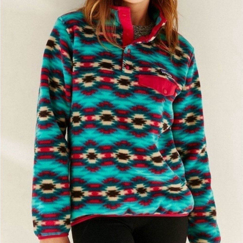 Patagonia Synchilla Snap-T Fleece Pullover Wild Desert Beryl Green Size Small